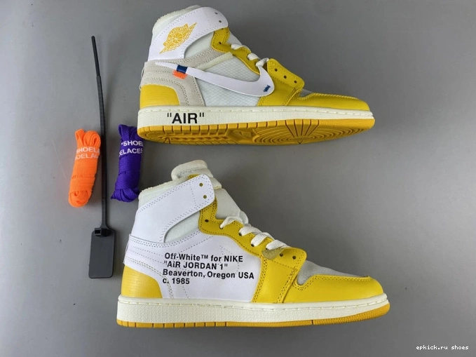 Cheap White Jordan Yellow-Cone Powder AQ0818-149 1 Dark Off-White NRG Air x 0730